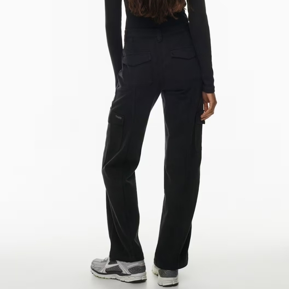 Aritzia TNA The Relay Cargo Pants Straight Leg Black Vintage Wash Size 10 - Picture 3 of 11
